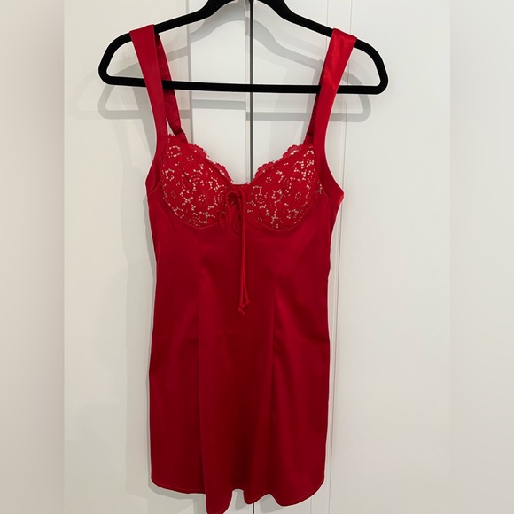 Red Satin Dress - Picture 6 of 9